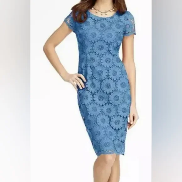 Talbots Floral Crochet Lace Dress - Picture 1 of 8